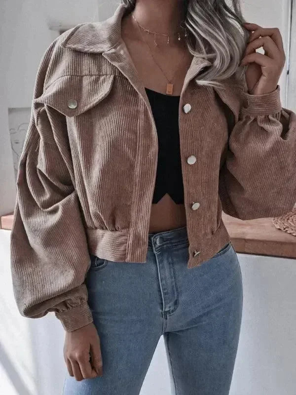 Women’s Cropped Bolero Jacket Lantern Sleeve Style