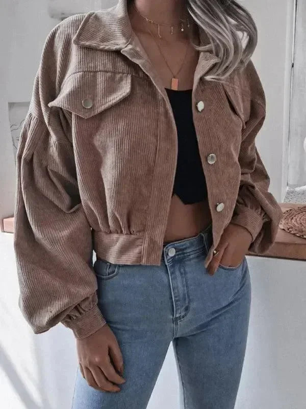 Women’s Cropped Bolero Jacket Lantern Sleeve Style