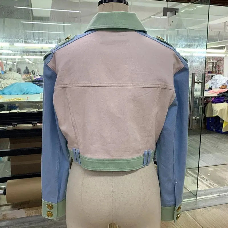 Women’s Cropped Denim Trucker Jacket Style