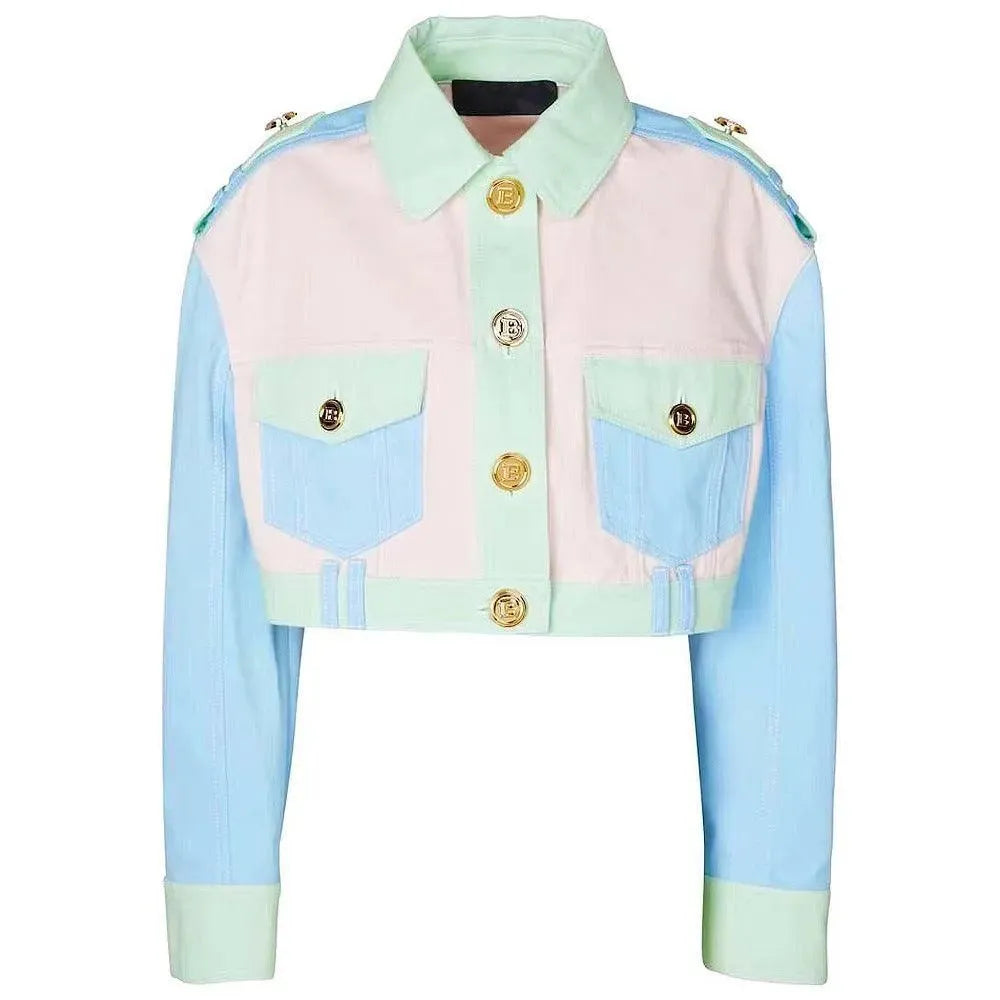 Women’s Cropped Denim Trucker Jacket Style