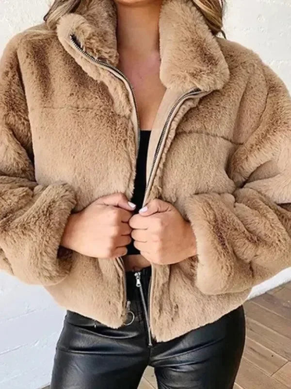 Women’s Cropped Fleece Jacket Casual Style