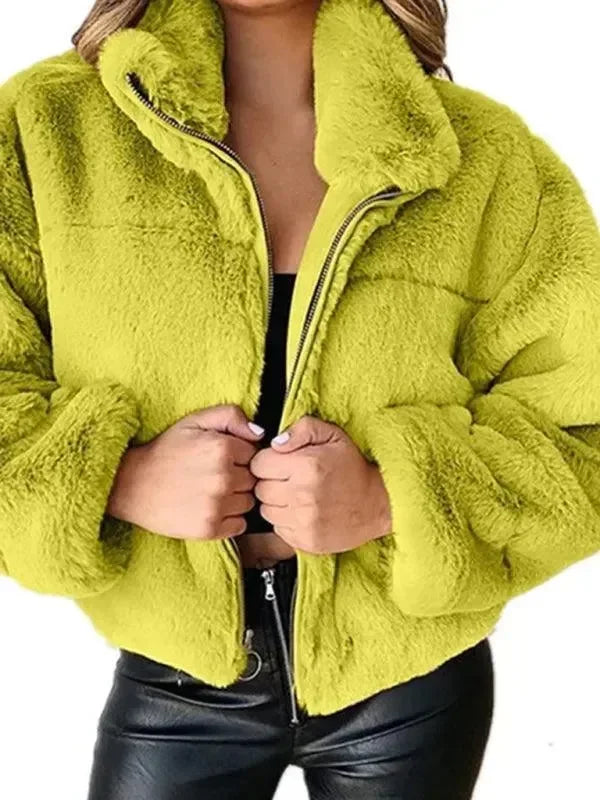 Women’s Cropped Fleece Jacket Casual Style