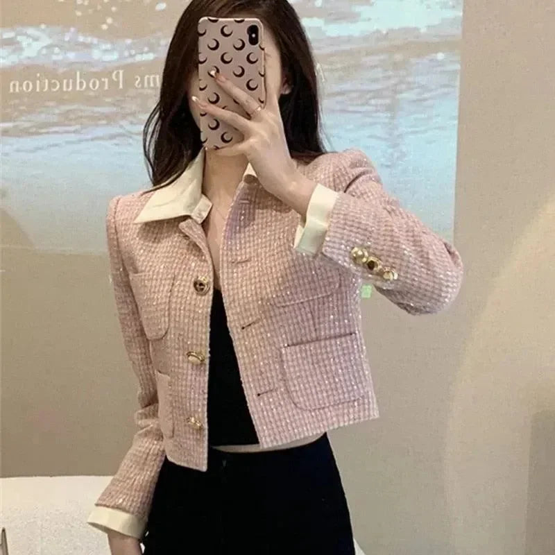 Women’s Cropped Patchwork Tweed Jacket Style