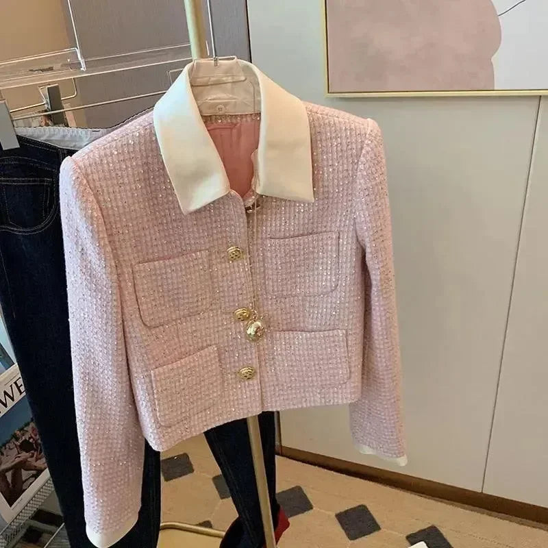Women’s Cropped Patchwork Tweed Jacket Style