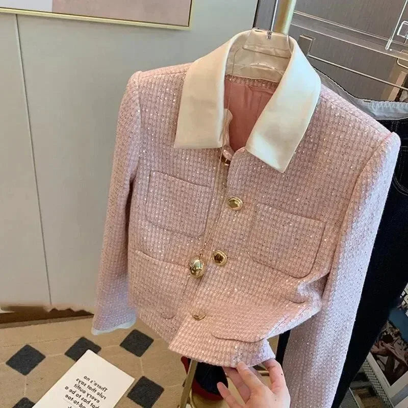 Women’s Cropped Patchwork Tweed Jacket Style