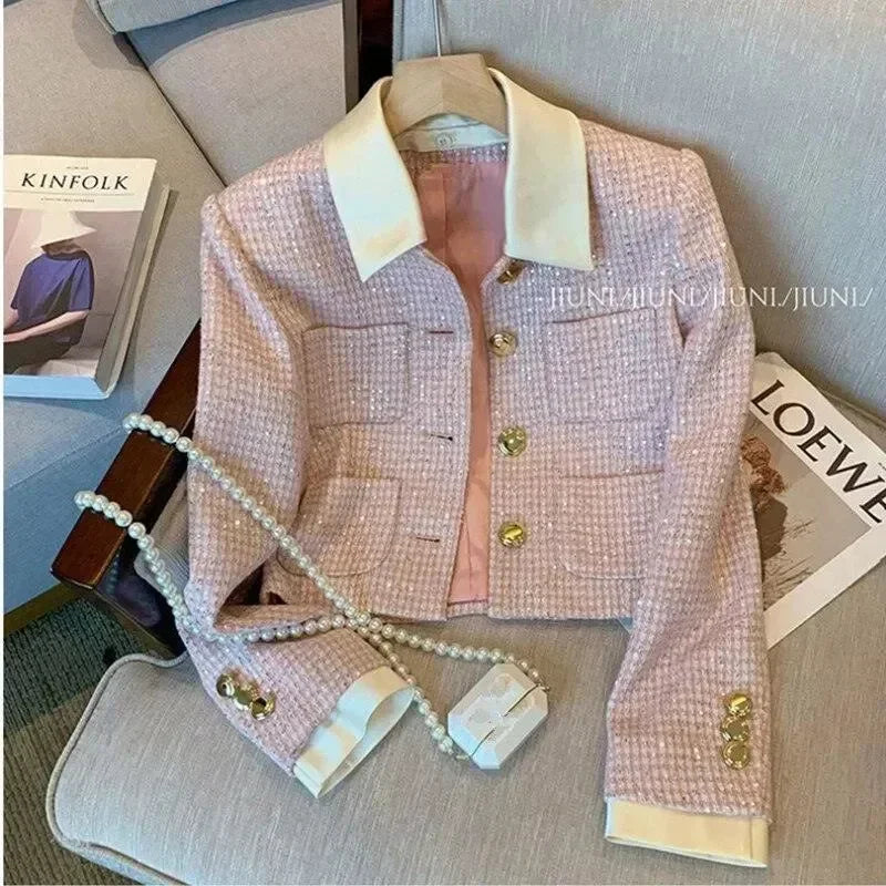 Women’s Cropped Patchwork Tweed Jacket Style