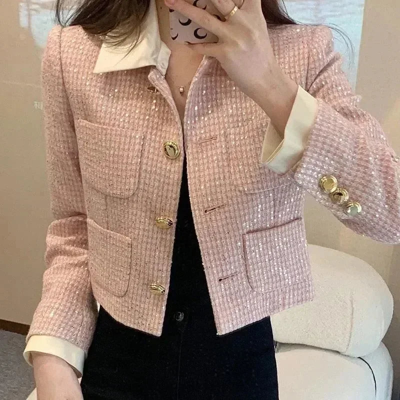 Women’s Cropped Patchwork Tweed Jacket Style