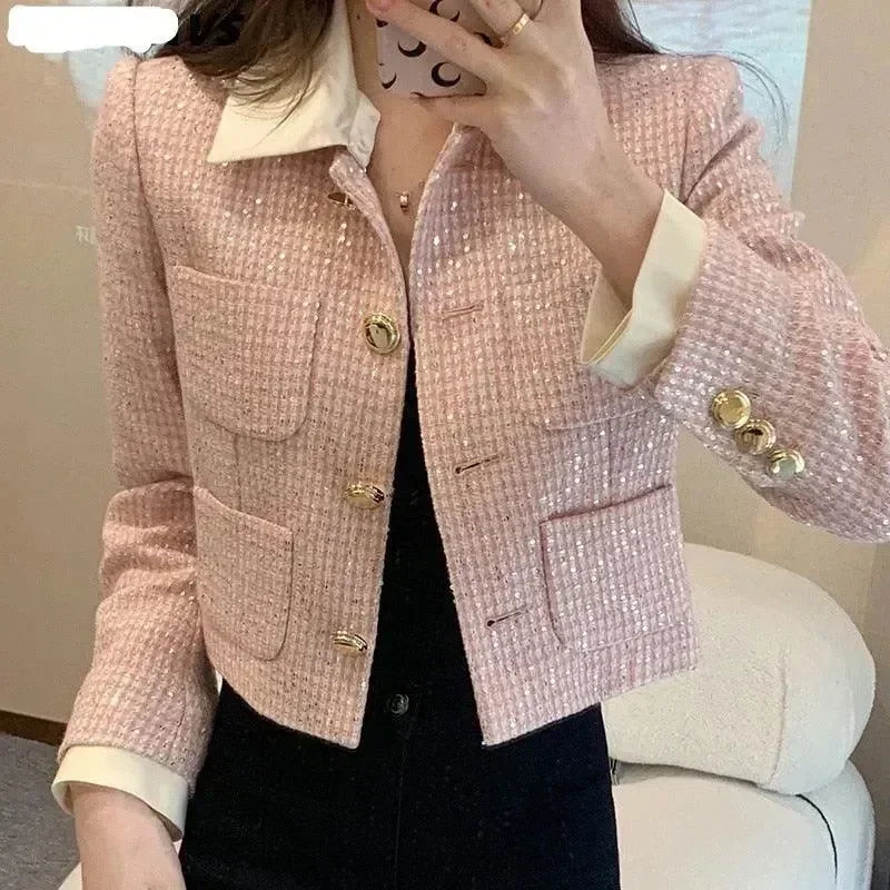 Women’s Cropped Patchwork Tweed Jacket Style