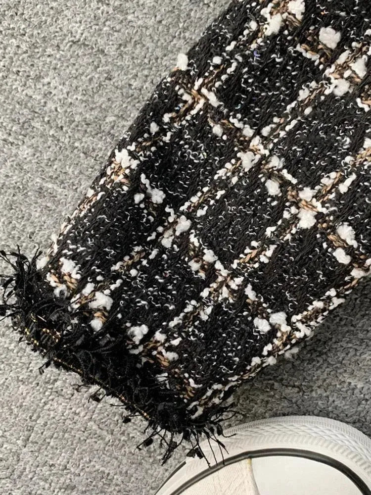 Women’s Cropped Plaid Tweed Jacket Style