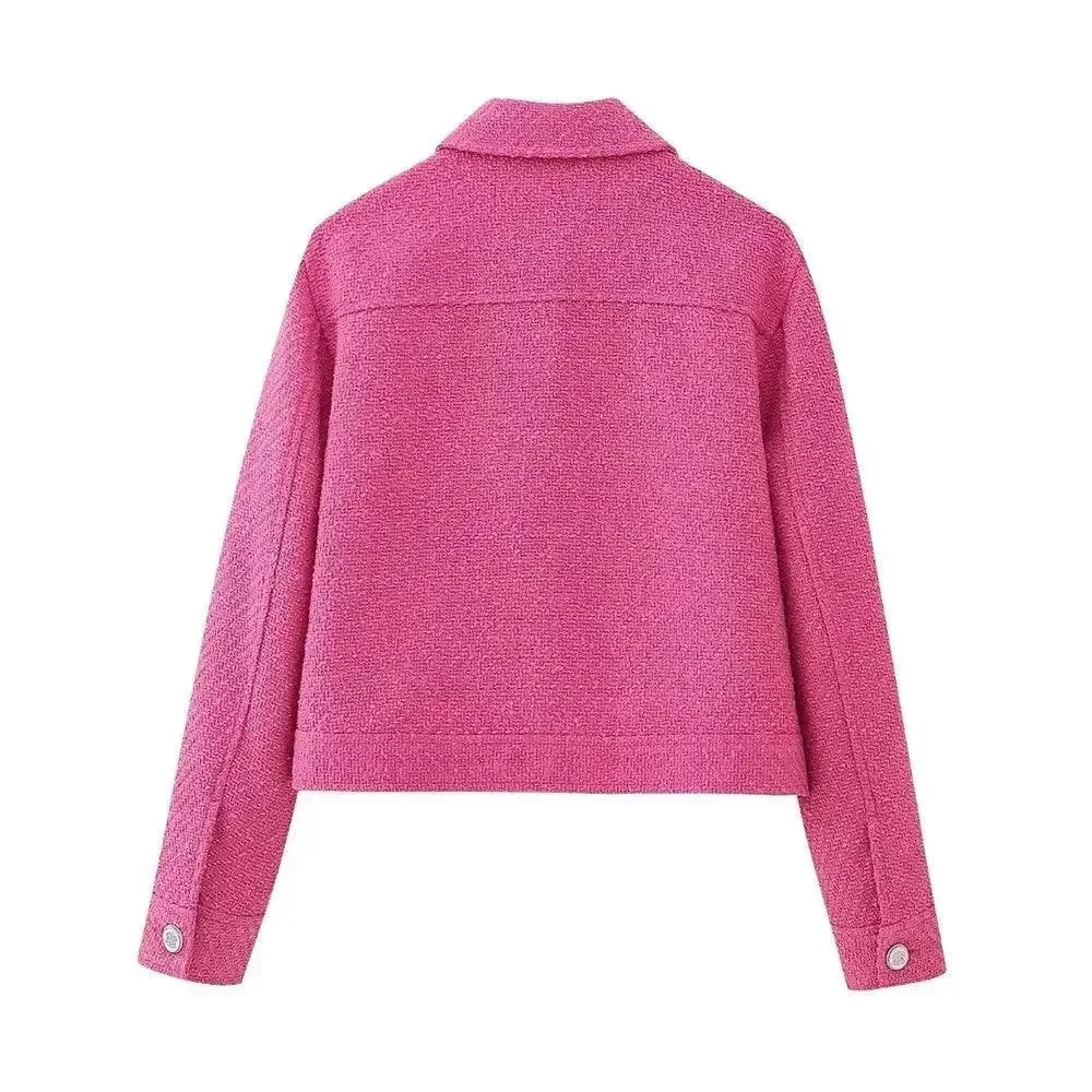 Women’s Cropped Tweed Collar Jacket Style