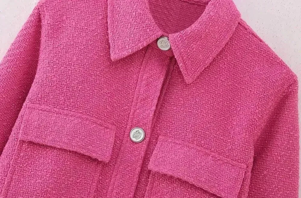 Women’s Cropped Tweed Collar Jacket Style