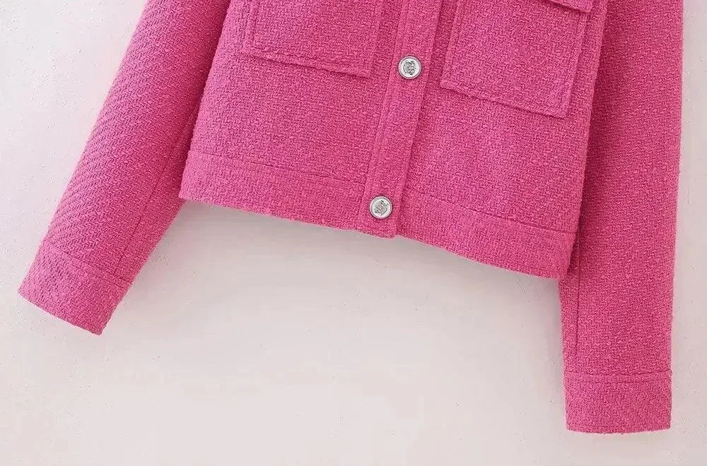 Women’s Cropped Tweed Collar Jacket Style