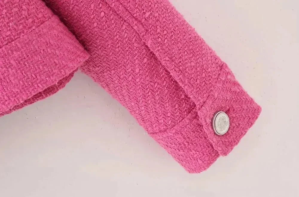 Women’s Cropped Tweed Collar Jacket Style