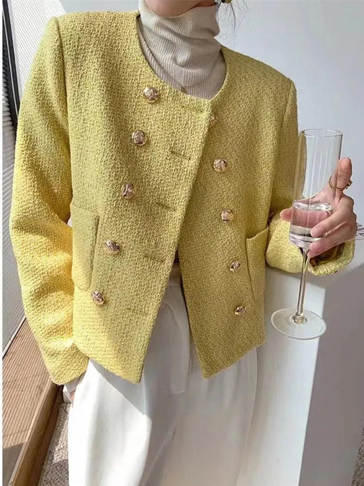 Women’s Cropped Tweed Jacket Modern Style