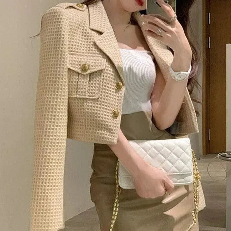 Women’s Cropped Tweed Trucker Jacket Style