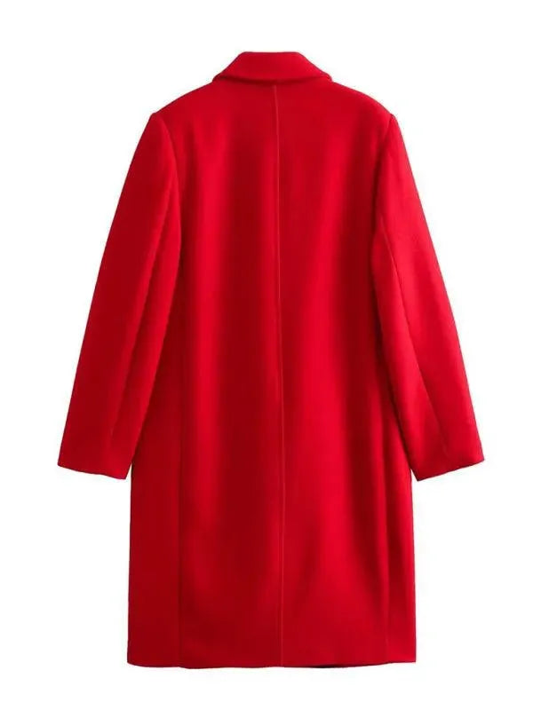 Women's Double Breasted Overcoat Loose Fit Long Style