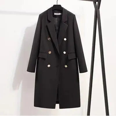 Women's Double Breasted Trench Coat Longline Style