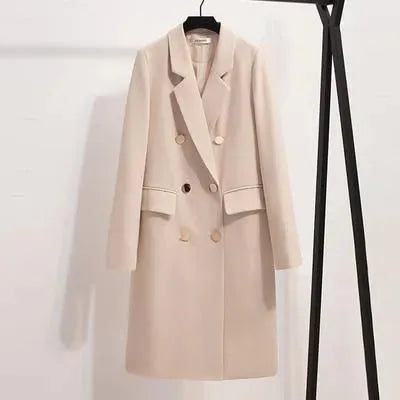 Women's Double Breasted Trench Coat Longline Style