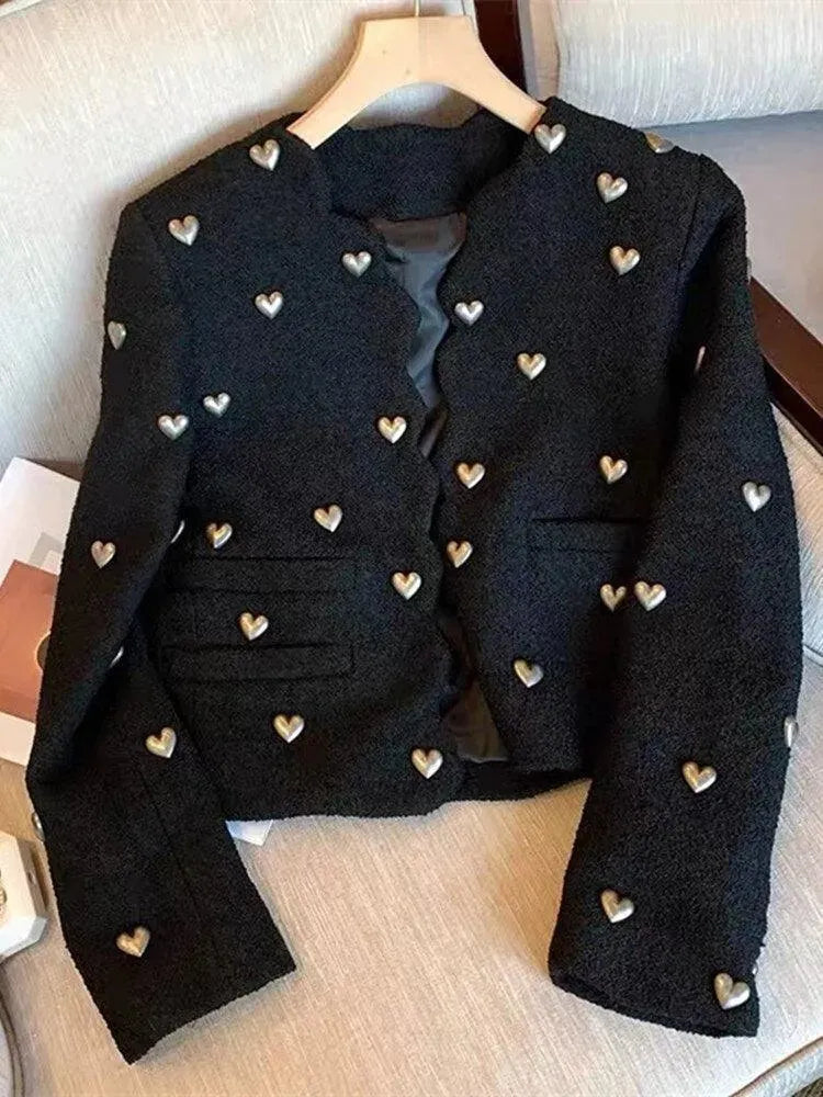Women’s Embellished Tweed Jacket Statement Style