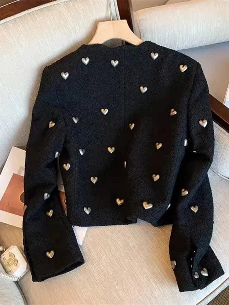 Women’s Embellished Tweed Jacket Statement Style