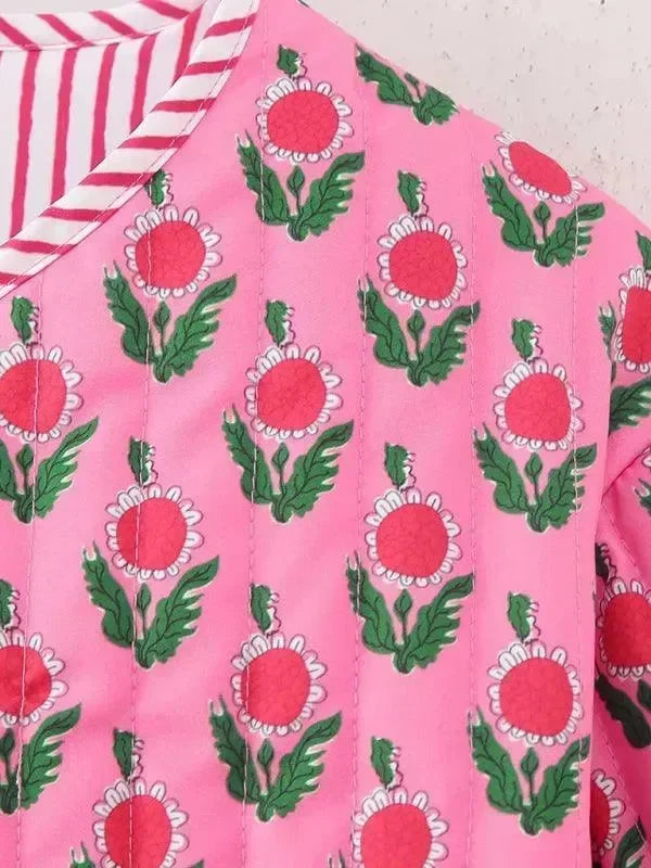 Women’s Floral Quilted Jacket Lightweight Style