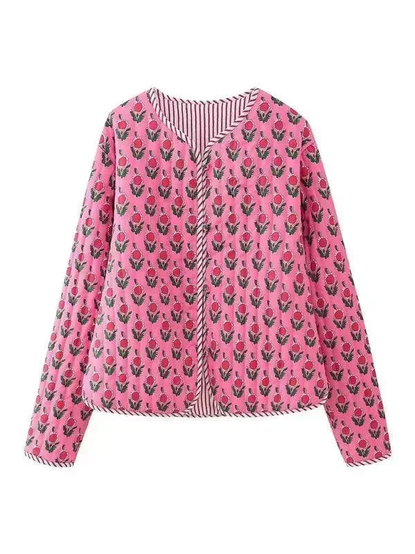 Women’s Floral Quilted Jacket Lightweight Style