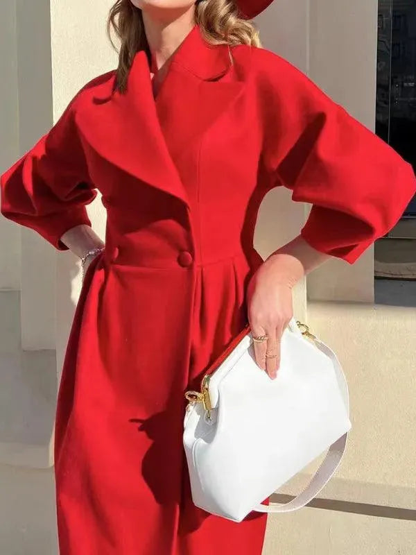 Women's Formal Overcoat Long Elegant Tailored Style