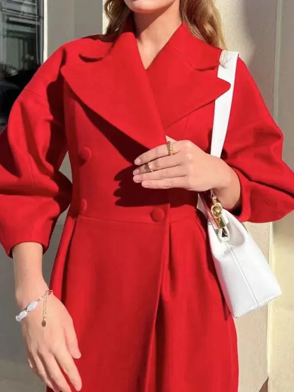 Women's Formal Overcoat Long Elegant Tailored Style