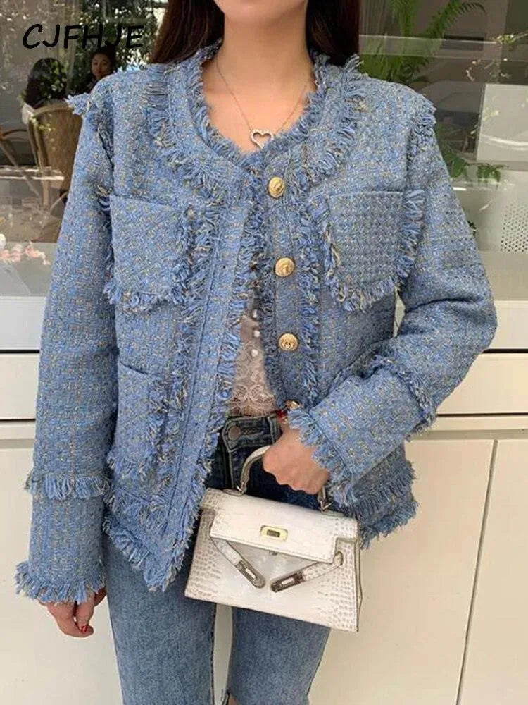 Women’s Fringe Plaid Blazer Jacket Style