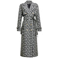 Women's Geometric Trench Coat Belted Modern Style
