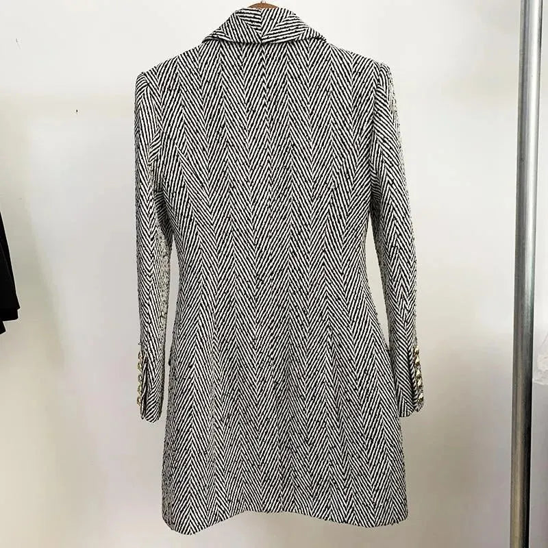 Women's Herringbone Overcoat Slim Structured Style