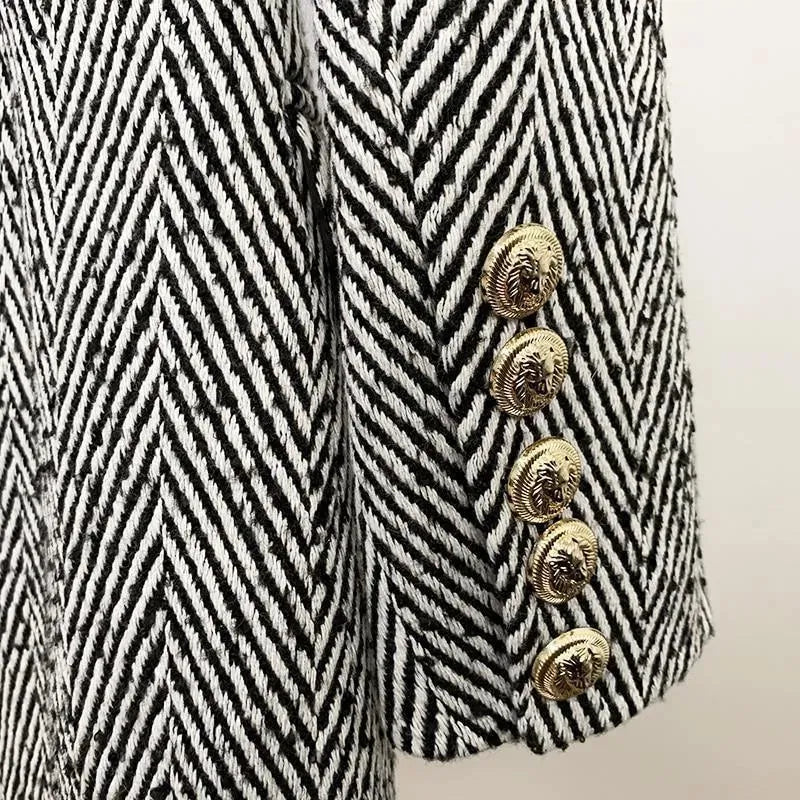 Women's Herringbone Overcoat Slim Structured Style