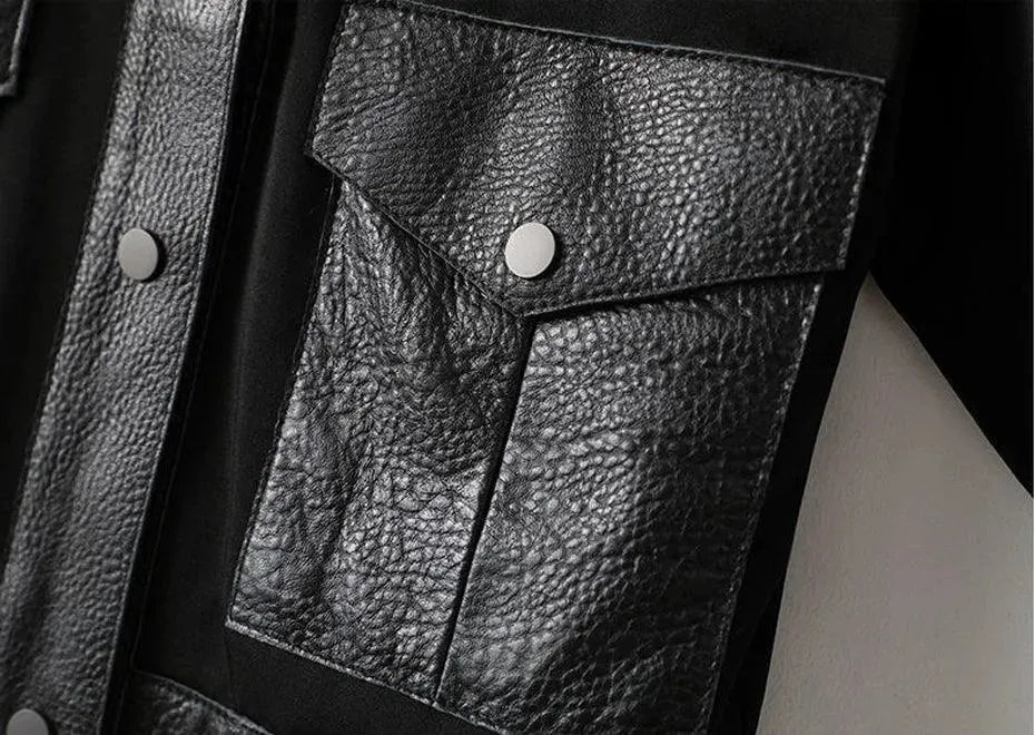 Women’s Leather Trucker Jacket Casual Style