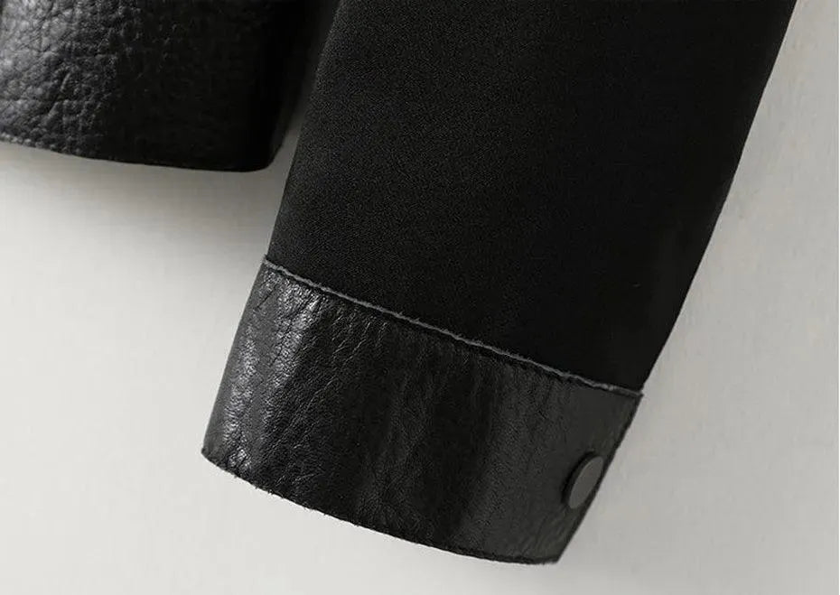 Women’s Leather Trucker Jacket Casual Style