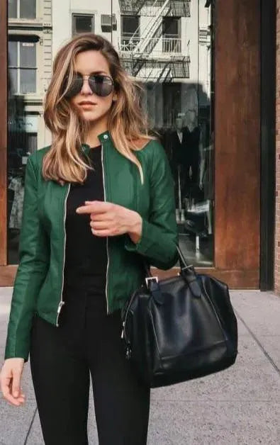 Women’s Lightweight Leather Jacket Casual Style