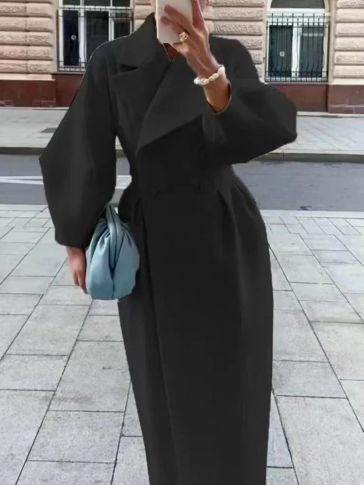 Women's Long Coat Slim Fit Elegant Design