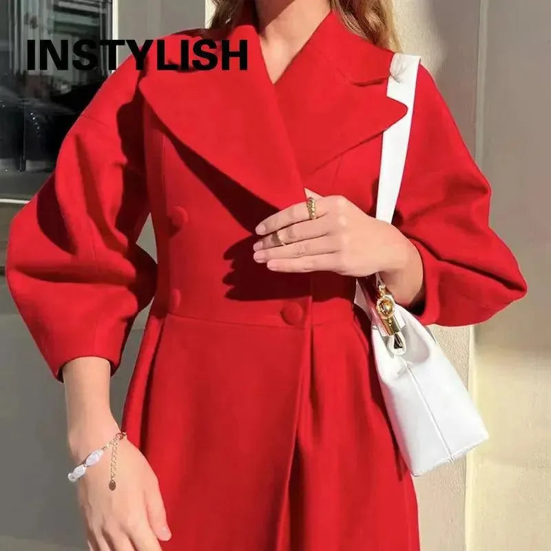Women's Long Coat Slim Fit Elegant Design