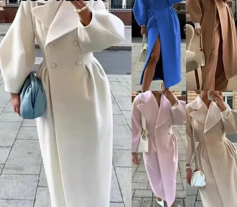 Women's Long Coat Slim Fit Elegant Design