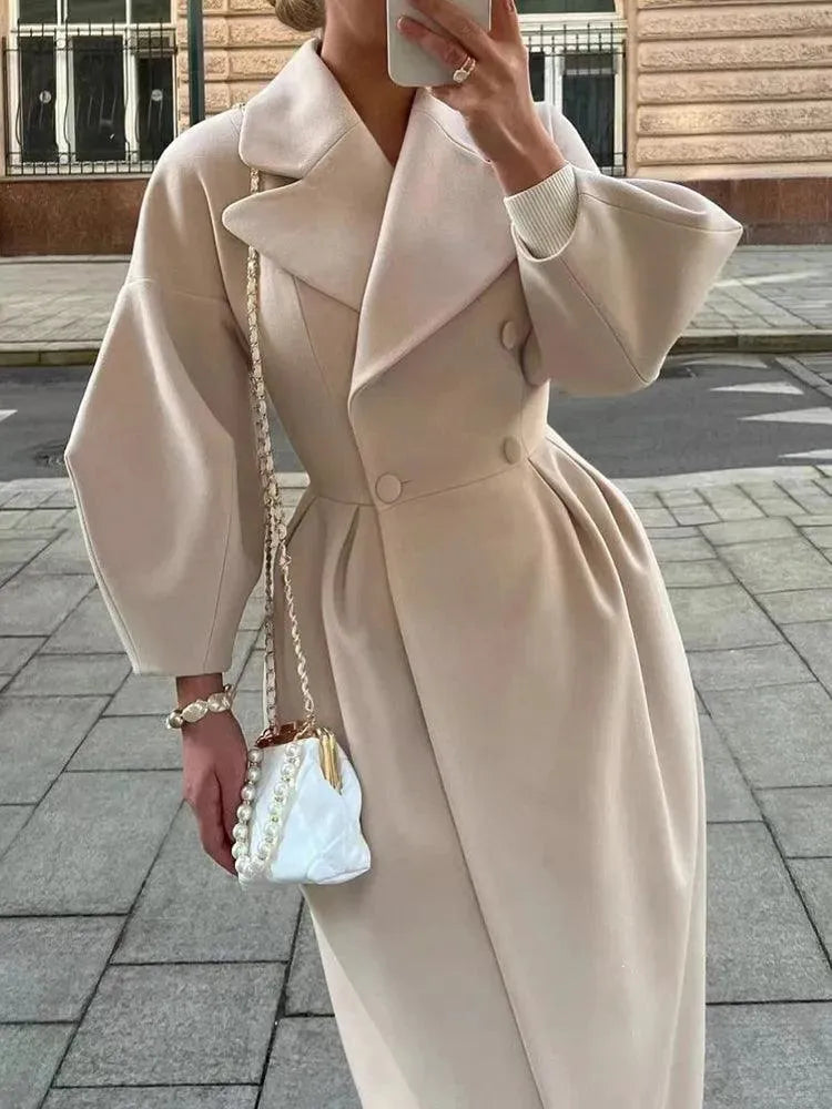 Women's Long Coat Slim Fit Elegant Design