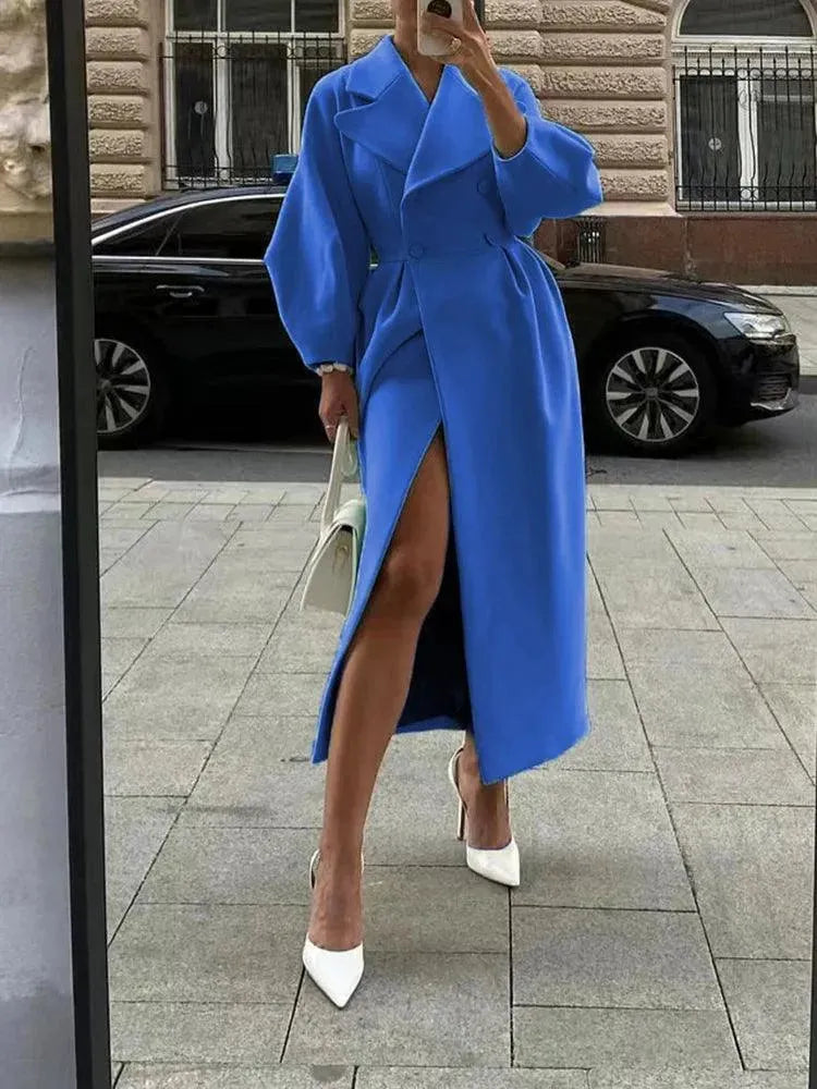 Women's Long Coat Slim Fit Elegant Design