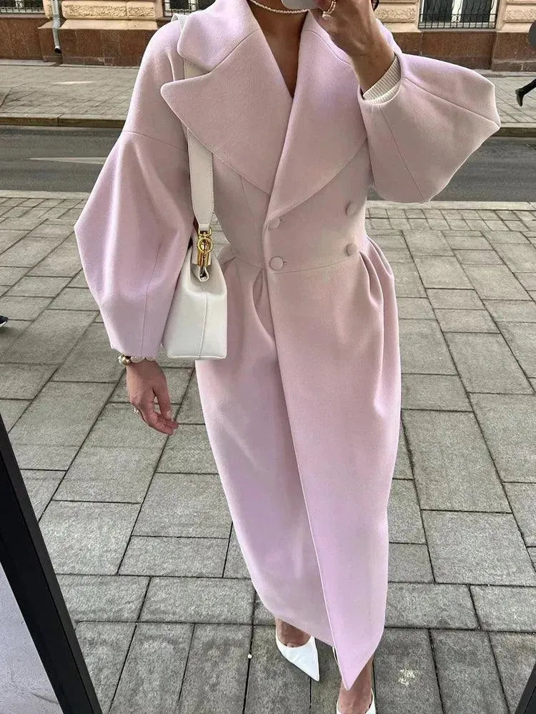 Women's Long Coat Slim Fit Elegant Design