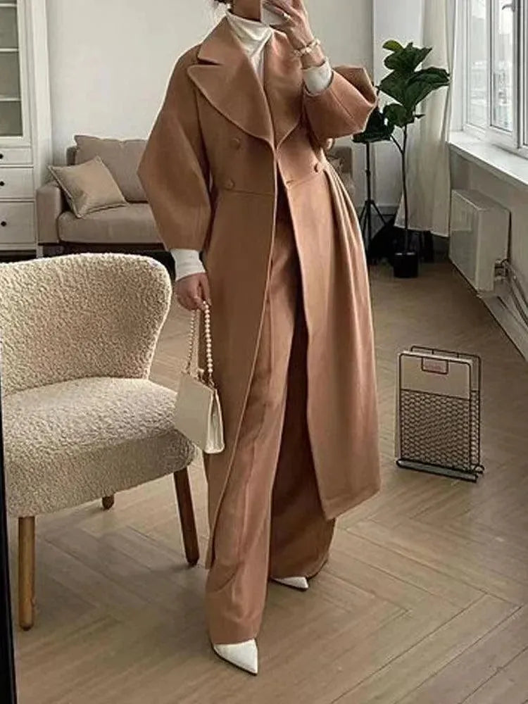 Women's Long Coat Slim Fit Elegant Design