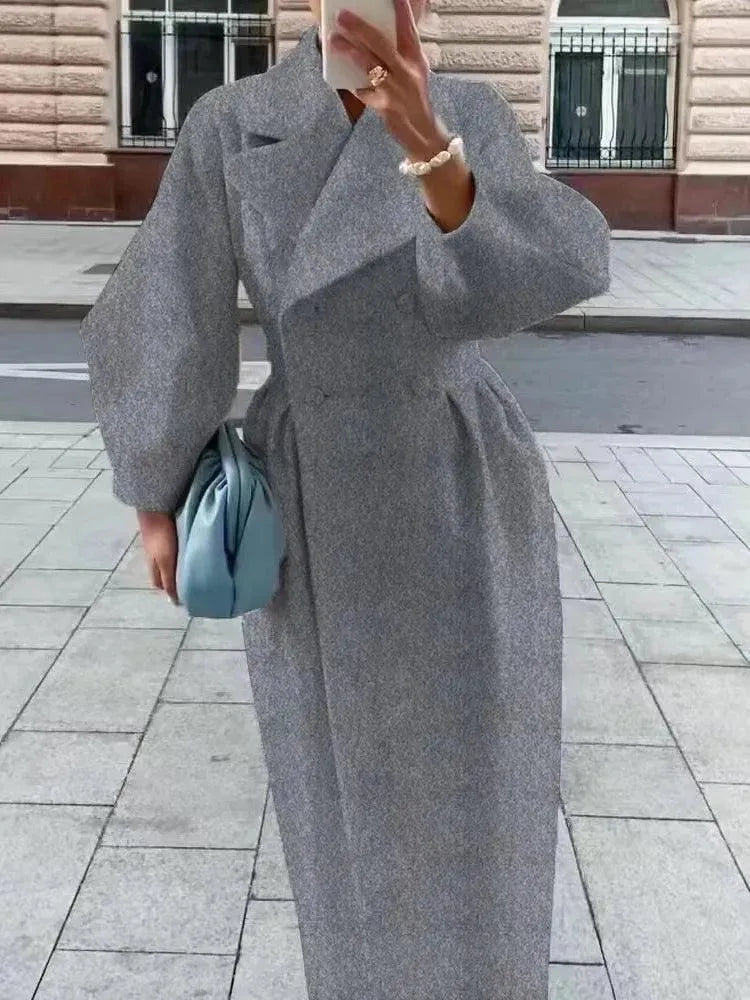 Women's Long Coat Slim Fit Elegant Design