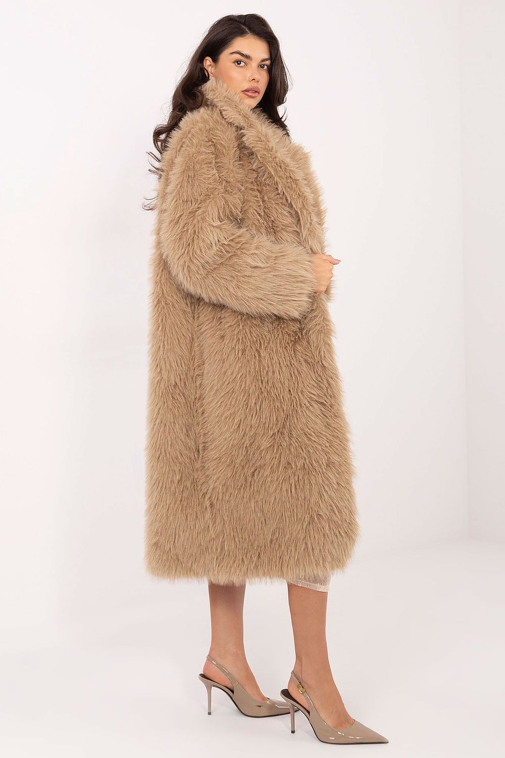 Women's Long Fur Coat Elegant Warm Style