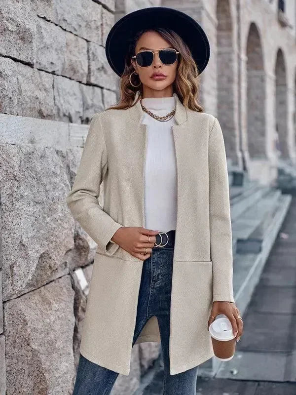 Women's Long Trench Coat Slim Fit Elegant Style