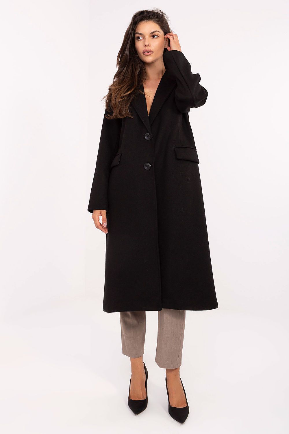 Women's Minimalist Long Overcoat — Beige