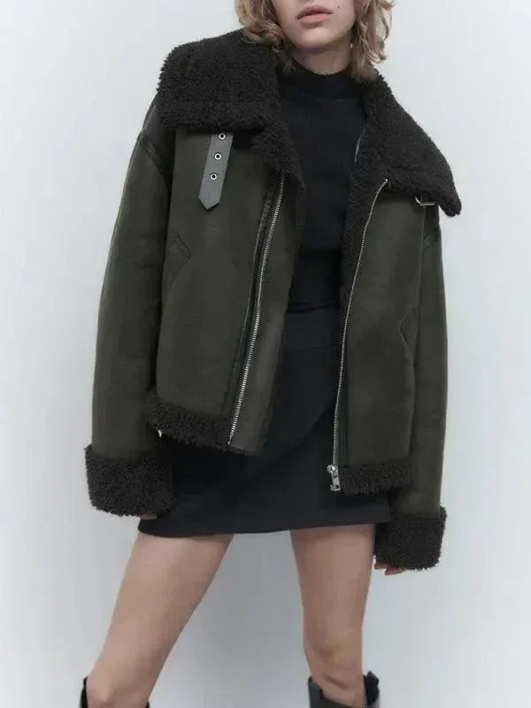Women’s Moto Bomber Jacket Reversible Style