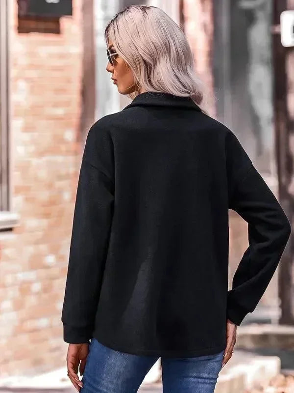 Women's Patchwork Coat Loose Fit Button Style