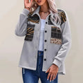 Women's Patchwork Coat Loose Fit Button Style