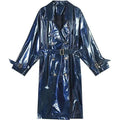 Women's Patent Trench Coat Oversized Statement Style